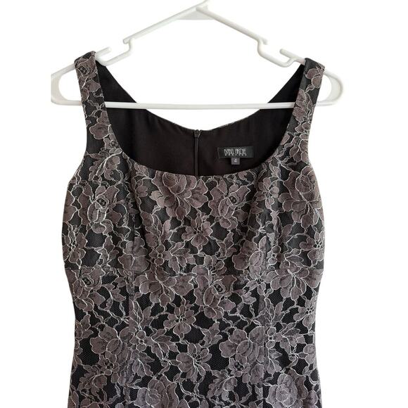 Isabel Ardee Vintage Black Lace Floral Dress Size 4 - Picture 4 of 7